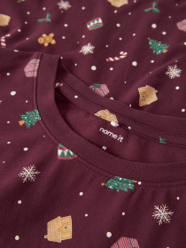 NAME IT Jule Natsæt Voksen Vismas Burgundy